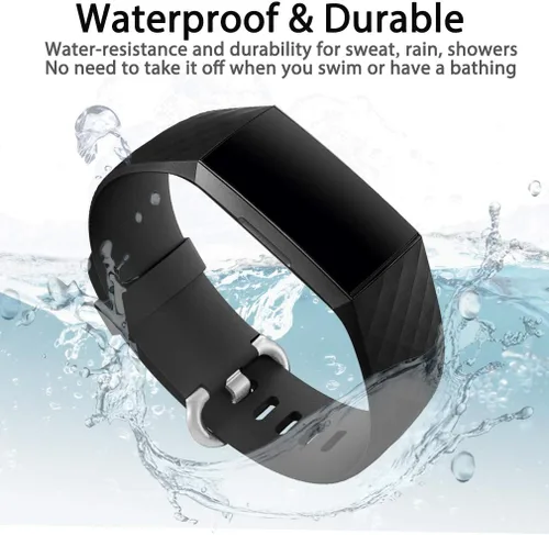 Vista 4 de Hamile - Extensibles compatibles con Fitbit Charge 4 / Fitbit Charge 3 / Fitbit Charge 3 SE, extensible de repuesto impermeable para reloj