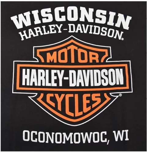 Vista 2 de Harley-Davidson Camiseta negra Orange Bar Shield 30290591 para hombre Negro