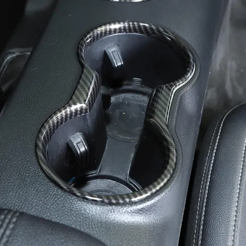 Vista 3 de RT-TCZ Cubierta de fibra de carbono para portavasos accesorios interiores compatibles con Ford Mustang 2015-2023