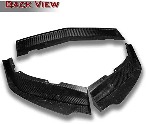 Vista 4 de EPARTS - Kit de carrocería de 3 piezas estilo alerón divisor de labio de parachoques delantero con protección de moldura lateral, compatible