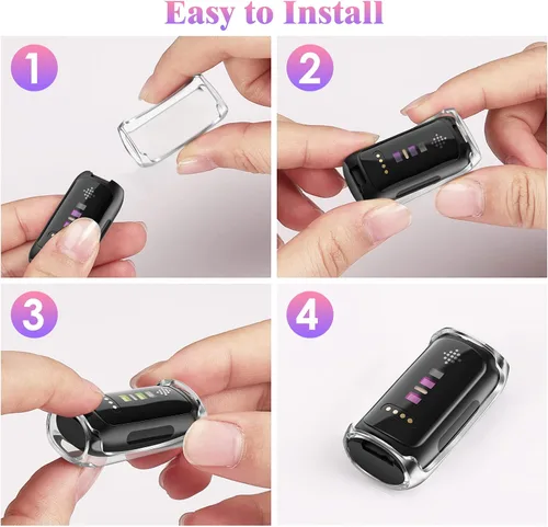 Vista 8 de FINTIE Paquete de 3 fundas compatibles con Fitbit Inspire 3 2 HR, flexible, suave, protector de pantalla de reloj, funda de TPU para parachoques