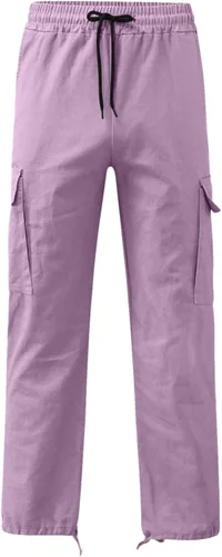 Vista 2 de GDJGTA Pantalones para hombre de algodón y lino Harem Street Bib Pants Loose Fit Hippie Yoga Beach Pantalones con cintura múltiples tejidos bolsillos