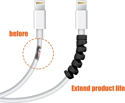 Vista 3 de Jetec 24 piezas protector de cable de carga, protector de cable flexible de silicona, protector de cable de mouse USB en espiral para auriculares