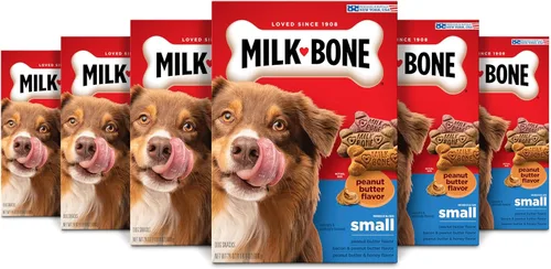 Vista 13 de Milk-Bone Galletas para Perros con Sabor a Mantequilla de Maní con Saborizantes Naturales y Artificiales - Golosinas Crujientes para Perros - 7
