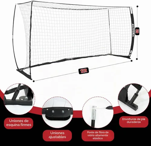 Vista 7 de BaseGoal Soccer Goal for Backyard,with Bow Frame and Agility Ladder