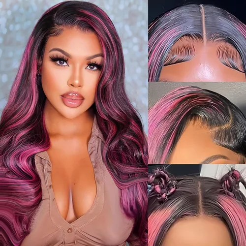 Vista 15 de Avolo Peluca de cabello humano con encaje frontal degradado de 22 pulgadas, prearrancado, 13x4, ondulado, encaje frontal, pelucas de cabello humano