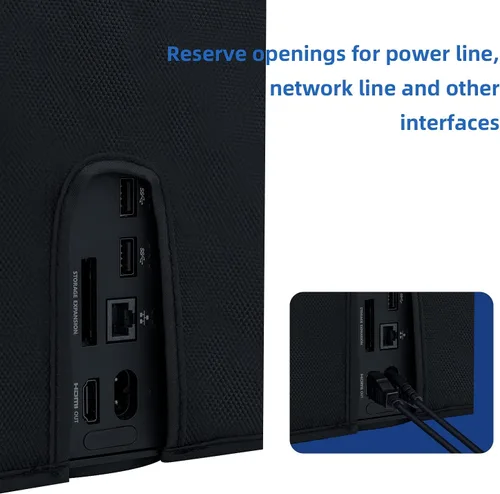 Vista 5 de Mcbazel Dust Cover for Xbox Series X Console, Easy Access Cable Port, Anti-scratch Protective Case Cover Waterproof for Xbox Series X Console - Black