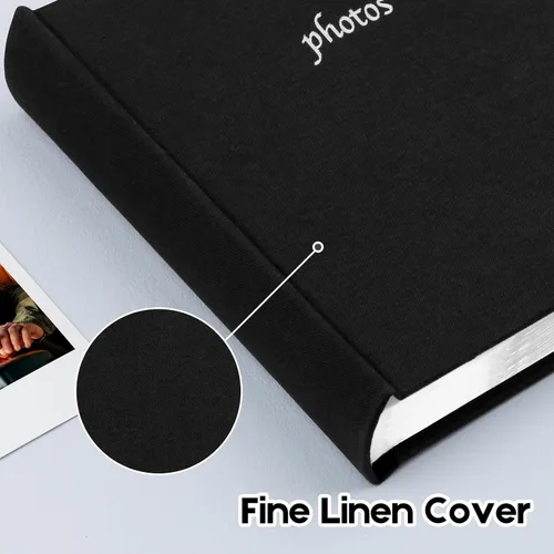 Vista 7 de Álbum de fotos para cámara Fujifilm Instax Wide 300, cubierta de lino, álbum de 120 bolsillos con espacio para escribir para cámara instantánea