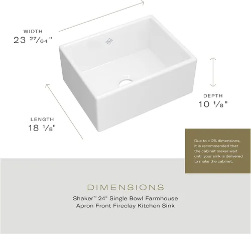 Vista 6 de Rohl MS2418WH Shaws - Fregadero de arcilla refractaria de lavabo único de 24 pulgadas Blanco