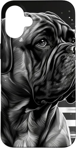 Vista 22 de iPhone 16 Bullmastiff Dog Black And White American Flag Bullmastiff Case