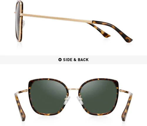 Vista 4 de gafas de sol polarizadas ojo de gato para las mujeres señoras marca tendencia sol gafas UV400