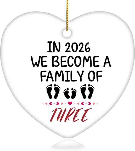 Vista 16 de Adorno de anuncio de embarazo y luego hubo cuatro para abuelos, esposo, familia, abuela, regalos para padres nuevos, regalos para parejas, regalos