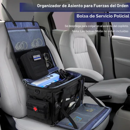 Vista 4 de Bolsa de patrulla de policía, bolsa de equipo de aplicación de la ley, bolsa de policía, organizador de asiento delantero del coche, bolsas de deber