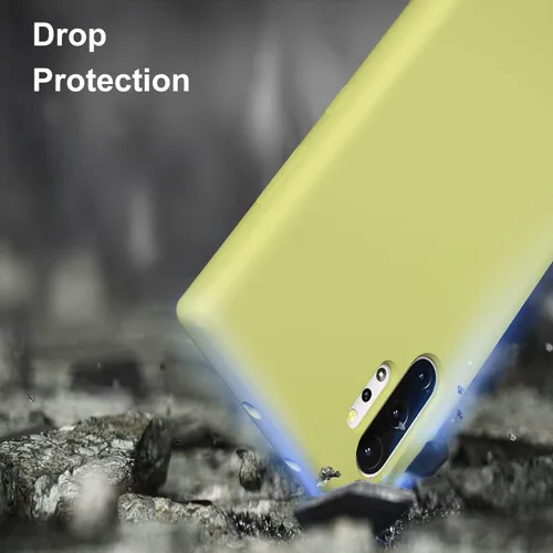 Vista 6 de Diseñada para Galaxy Note 10 Plus, goma de gel de silicona líquida a prueba de golpes, cojín de forro de tela de microfibra suave compatible