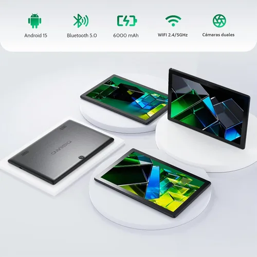 Vista 6 de DigiLand Tableta Android 15, tabletas Android de 10.1 pulgadas con procesador Octa-core 6 GB de RAM+64 GB de ROM (compatible con expansión TF)