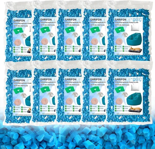 Vista 14 de Relleno para saco de boxeo de 5 libras, relleno de frijoles para almohada y puf, relleno de espuma viscoelástica triturada, relleno para saco