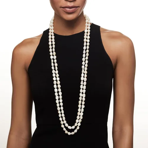 Vista 4 de Ross-Simons 10-11mm Cultured Pearl Long Endless Necklace