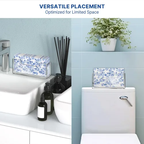 Vista 4 de Bandeja Soporte de Toallas de Invitados de Acrílico para Baño – Soporte Vertical para Toallas de Papel para Toallas de Mano Desechables, Organizador