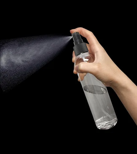 Vista 4 de ljdeals botellas de spray de plástico transparente de 8 oz, rociador de llovizna fina negro, botellas vacías recargables para aceites esenciales