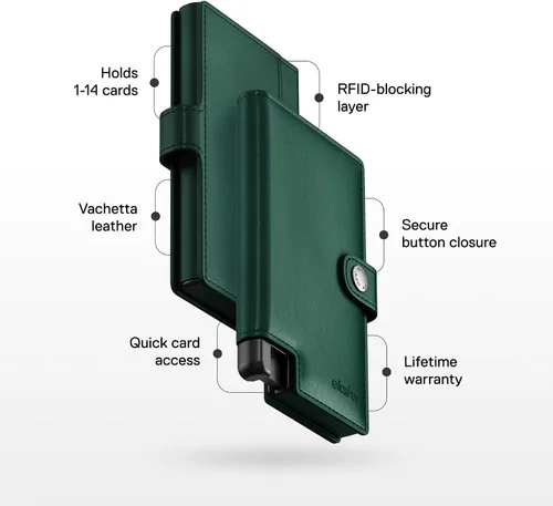 Vista 6 de Ekster Cartera de aluminio con tarjetero para hombre, Manzana Verde (Apple Green), Tarjetero