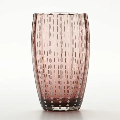 Vista 8 de Zafferano Perle Beverage Amber (juego de 2) 16 onzas líquidas, 5.3 pulgadas de altura, cristal de Murano de colores Ámbar