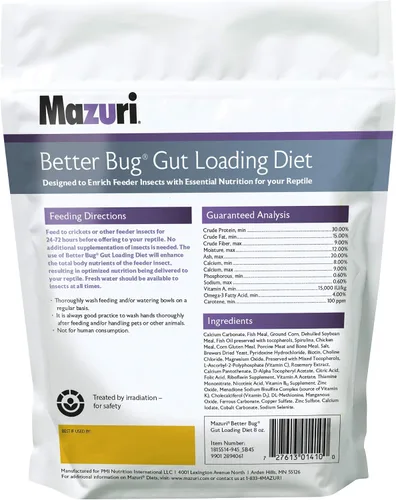 Vista 2 de Mazuri Better Bug Gut-Loading Cricket Diet Bolsa de 8 onzas (8 onzas)