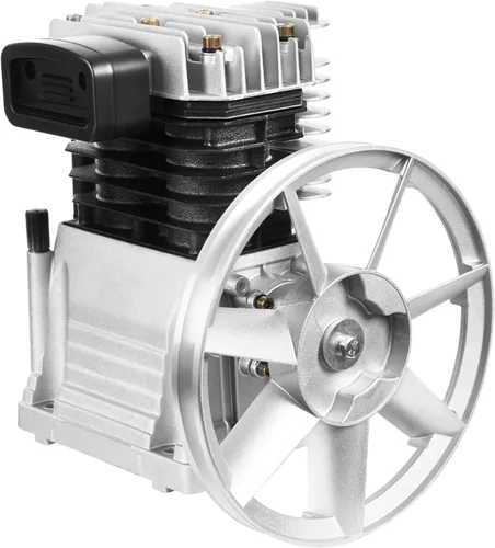 Vista 8 de Bomba de compresor de aire 2HP, compresor de aire lubricado con aceite, pistón, culata gemela, cabezal de compresor de aire de aluminio