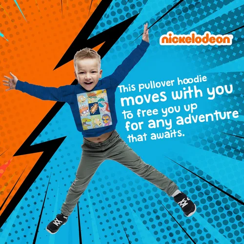 Vista 3 de Nickelodeon 2 Pack Spongebob and Rugrats Soft Fleece Hoodies for Boys, Lightweight Graphic Pullover Sweatshirts