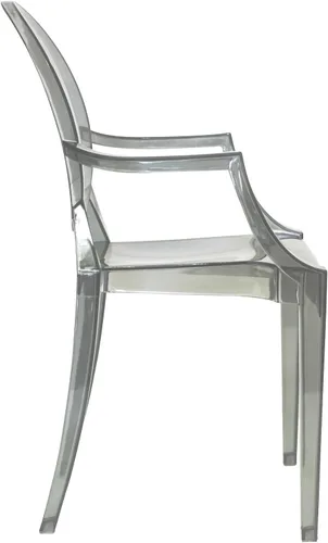 Vista 3 de Modway Casper Moderno Acrílico Apilamiento Dos Sillones De Comedor En Humo