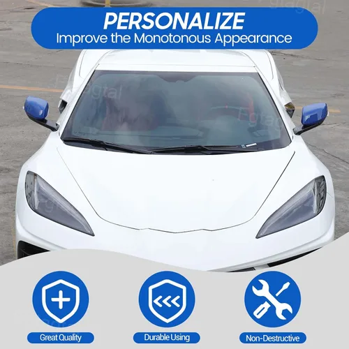 Vista 4 de Tapa protectora para espejo retrovisor de puerta compatible con Chevrolet Corvette C8 2020-2025, tapa protectora de ABS para espejo retrovisor, 2