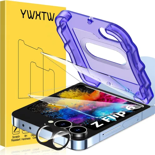 Vista 11 de YWXTW EZ Alignment - Protector de pantalla para Samsung Galaxy Z Flip 6/Z Flip 7 FE, 2 protectores de pantalla de vidrio templado frontal + 1 juego