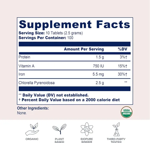 Vista 3 de BioPure Chlorella Pyrenoidosa – 400 Tabletas