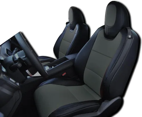 Vista 8 de Funda para asiento para Chevy Camaro, cuero artificial, hecha a medida, Negro