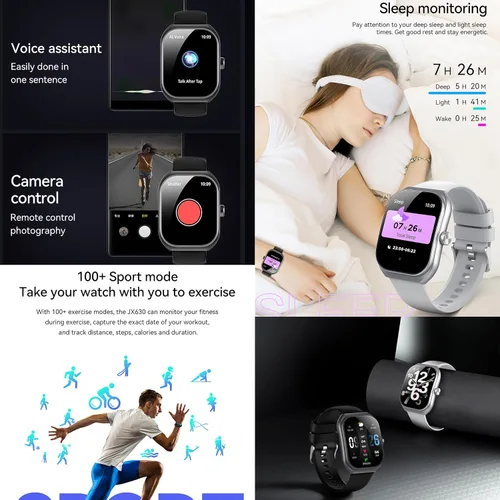 Vista 6 de Relojes inteligentes para hombres (respuesta/hacer llamadas), reloj de monitor de fitness HD de pantalla curva de 2.01 pulgadas con monitor