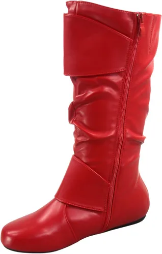 Vista 2 de Botas de media pantorrilla con hebilla de punta redonda cerrada y hebilla lateral con cremallera lateral para mujer