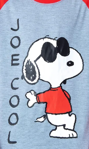 Vista 3 de INTIMO Peanuts Joe Cool Snoopy - Pijama de manga larga raglán y pantalón de 2 piezas para niños, Multi