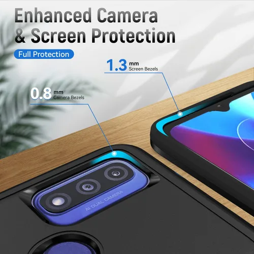 Vista 3 de Funda protectora resistente a prueba de golpes para Moto G Play 2023, Moto G Pure/Moto G Power 2022, con protector de pantalla, prueba de caídas