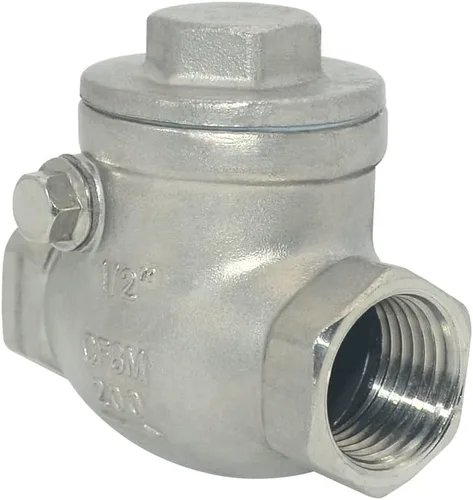 Vista 3 de 1/2" Válvula de retención de giro de acero inoxidable SS316, rosca hembra NPT x hembra, WOG 200 PSI PN16 CF8M