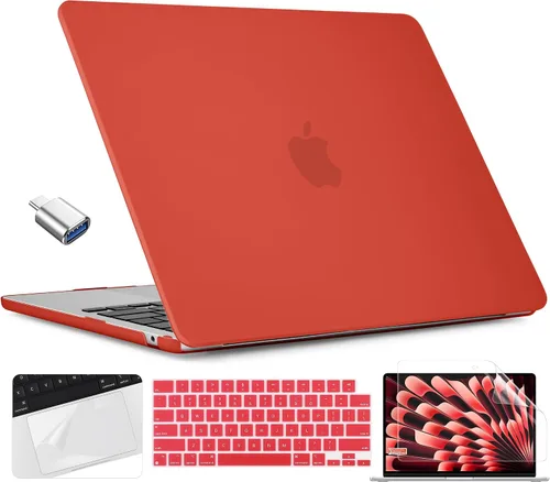 Vista 10 de TWOLSKOO Compatible con funda para MacBook Air M4 de 15 pulgadas versión 2025-2023 M4 A3241 M3 A3114 M2 A2941, carcasa rígida de plástico y Cristal