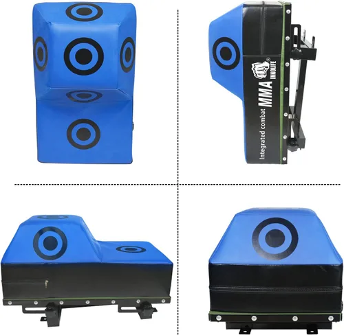 Vista 3 de INNOLIFE Bolsa pesada de boxeo para montaje en pared para entrenamiento de artes marciales mixtas (27.5 x 15.8 x 11.8 pulgadas, azul)