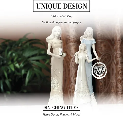Vista 4 de Pavilion Gift Company Figura de madre esperada, 8 pulgadas, sosteniendo flores