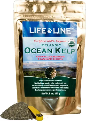 Vista 8 de Life Line - Suplemento orgánico de algas oceánicas para perros, gatos, caballos y ganado Fuente natural de yodo para la piel, pelaje brillante