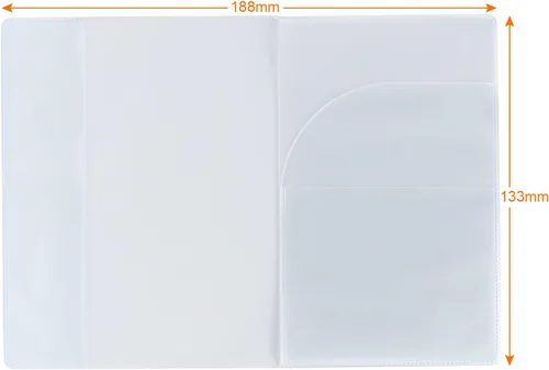 Vista 3 de Paquete de 5 fundas protectoras para pasaporte, funda protectora de vinilo de plástico transparente para tarjetas de identificación