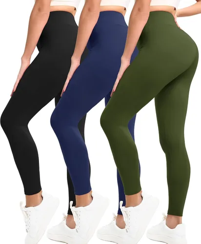 Vista 7 de Natural Feelings Buttercloud - Paquete de 3 leggings para mujer, cintura alta, pantalones de yoga suaves como la mantequilla, para uso diario