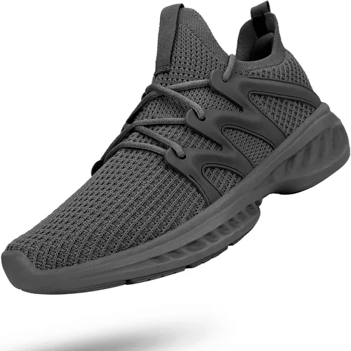 Vista 2 de Pujcs Zapatos antideslizantes para hombre, para caminar, trotar, entrenamiento, fitness, ligeros, transpirables, para gimnasio, atletismo, tenis