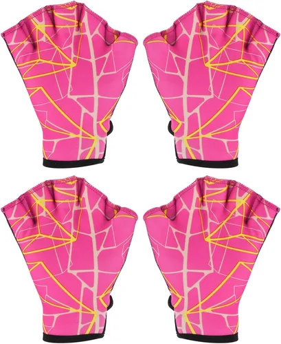 Vista 10 de PATIKIL Guantes acuáticos de natación guantes de natación con malla de impresión de resistencia al agua accesorios de entrenamiento para natación