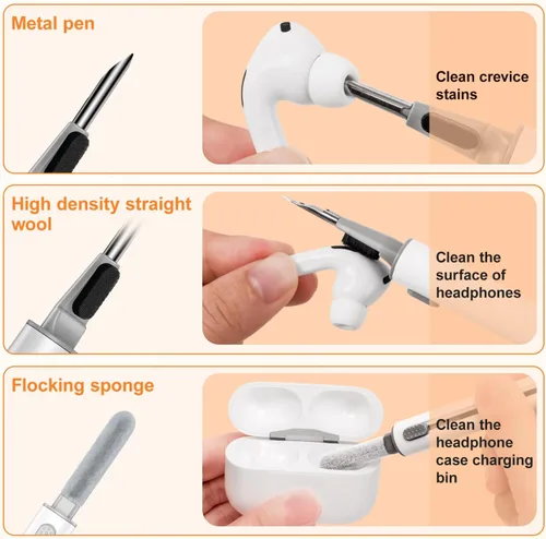 Vista 7 de Juego de 4 pares de almohadillas Link Dream para Airpod Pro de repuesto y limpiador de bolígrafos para AirPods Pro/AirPods Pro 2 de silicona (AC04-S)