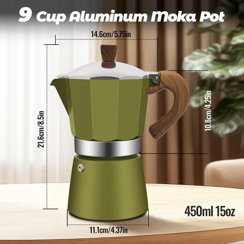 Vista 136 de Cafetera clásica de aluminio para 3 tazas Azul