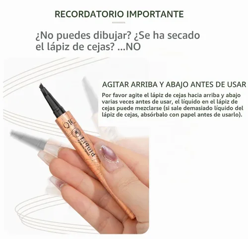Vista 3 de Yulinlon Q706 Bolígrafo para cejas, de 4 puntas, maquillaje de cejas preciso, duradero e impermeable (1# Marrón claro)