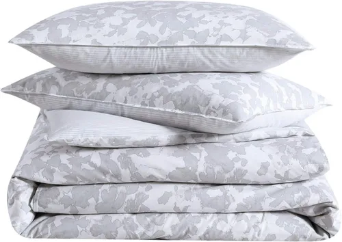 Vista 6 de Kenneth Cole - Juego de funda de edredón tamaño individual, ropa de cama de algodón suave para todas las estaciones, prelavada para mayor suavidad